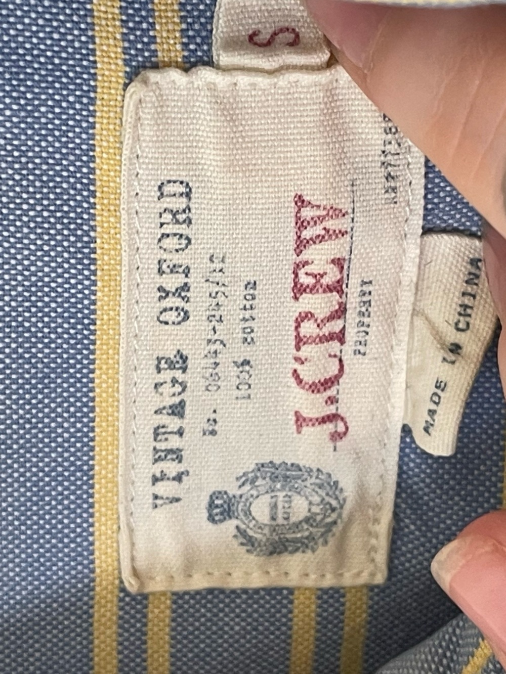 J. Crew Blue & Yellow Stripe Button-Down “The Perfect Shirt” 100% Cotton Vintage - Picture 7 of 11